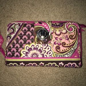 Vera Bradley large wallet pink and purple